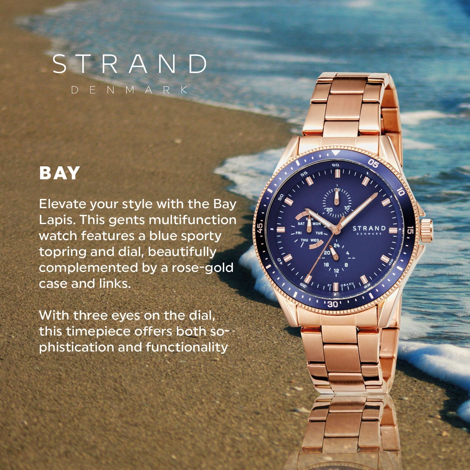 Strand By Obaku Bay Lapis Chronograph Men's Watch - S745GMVLSV