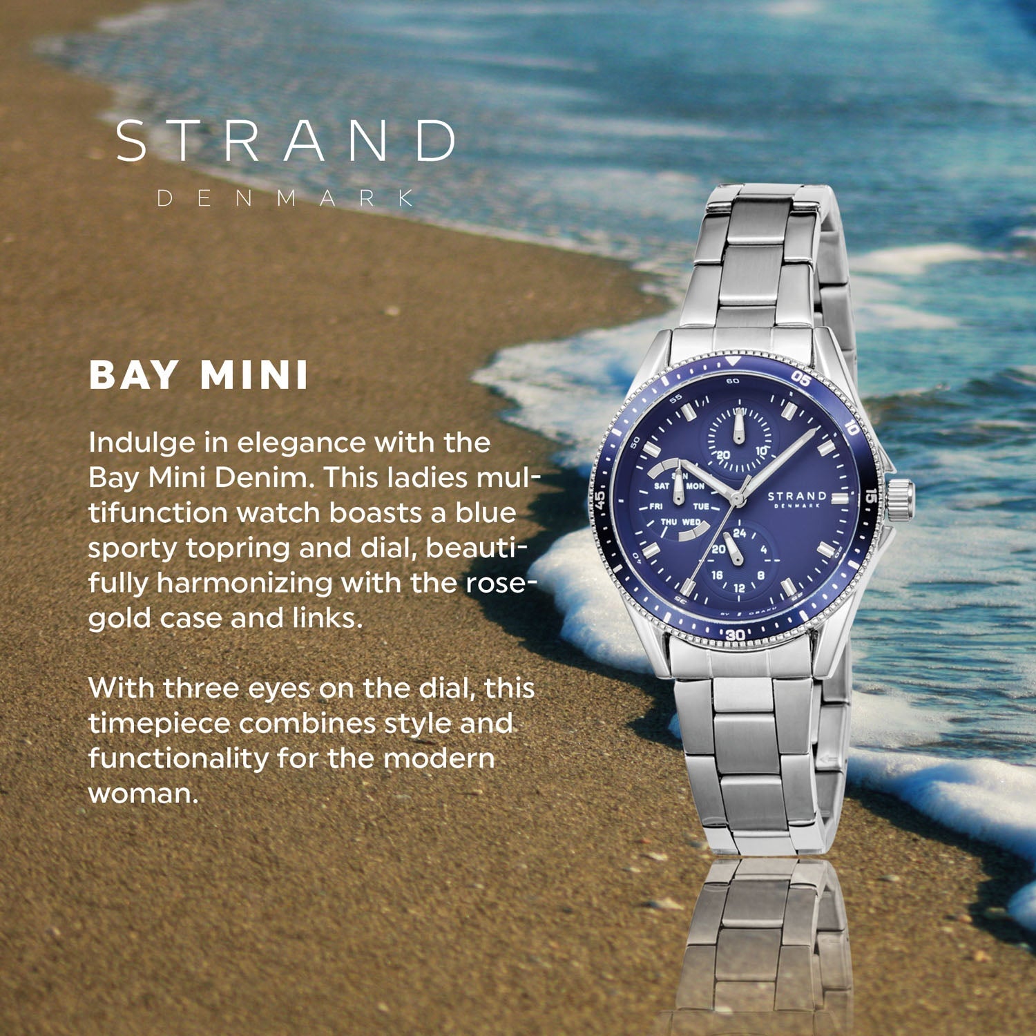 Strand By Obaku Bay Mini Denim Chronograph Women's Watch - S745LMCLSC
