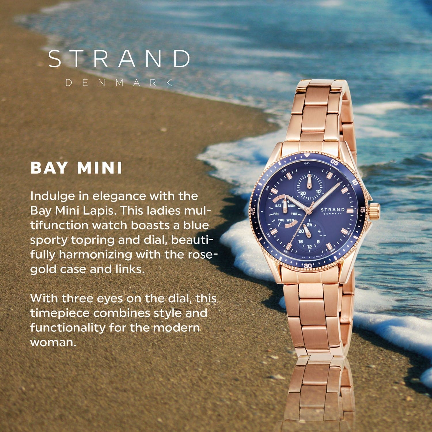 Strand By Obaku Bay Mini Lapis Chronograph Women's Watch - S745LMVLSV