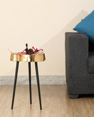 De Maison Decor Sawed Log Side Table - Gold