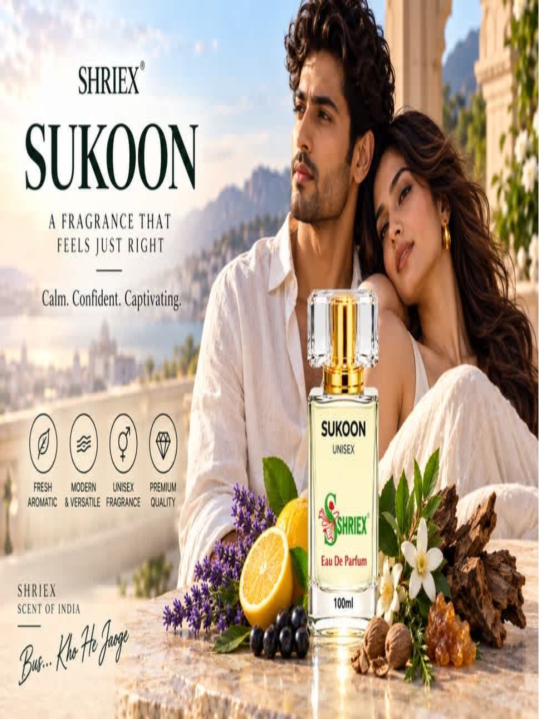 Shriex SUKOON Unisex Eau De Parfum  – Inspired By ǦȔĆĆI ĞŨIĹŤY - 50 ml