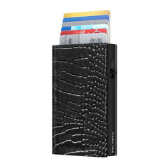 Tru Virtu 30104000208 Sleek Edition Black Animal Effect Pattern Wallet