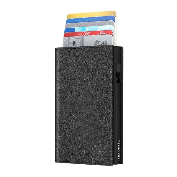 Tru Virtu 30104000108 Sleek Edition Black Solid Pattern Wallet