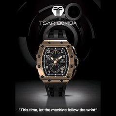 TSAR BOMBA Chronograph Luminous Dial Sapphire Crystal Men's Watch -  TB8204Q-04