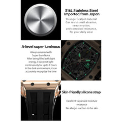 TSAR BOMBA Chronograph Luminous Dial Sapphire Crystal Men's Watch -  TB8204Q-04