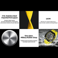 TSAR BOMBA Chronograph Luminous Dial Sapphire Crystal Men's Watch -  TB8204Q-07