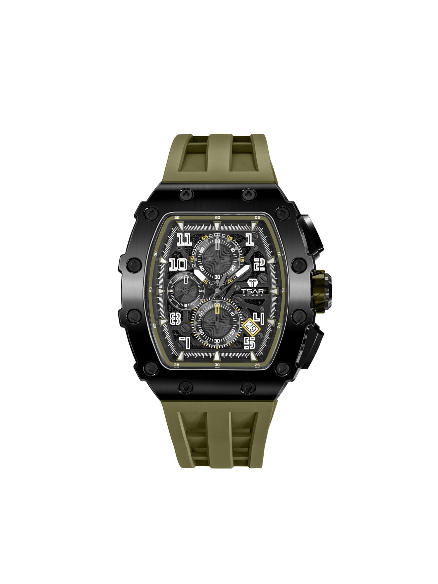 TSAR BOMBA Chronograph Luminous Dial Sapphire Crystal Men's Watch -  TB8204Q-08