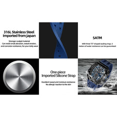 TSAR BOMBA Chronograph Luminous Dial Sapphire Crystal Men's Watch -  TB8204Q-10