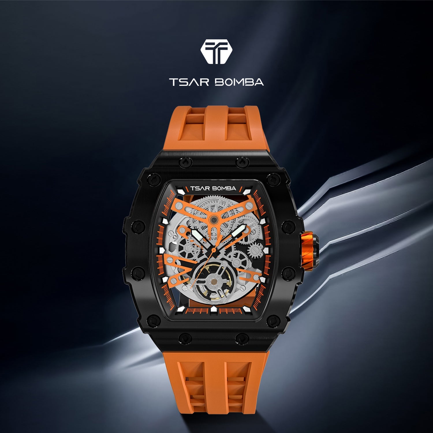 TSAR BOMBA Automatic 21 Jewels Luminous Dial Sapphire Crystal Men's Watch -  TB8208A-01