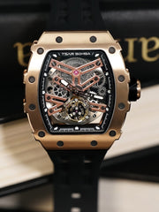 TSAR BOMBA Automatic 21 Jewels Skeleton Dial Sapphire Crystal Men's Watch - TB8208A-07