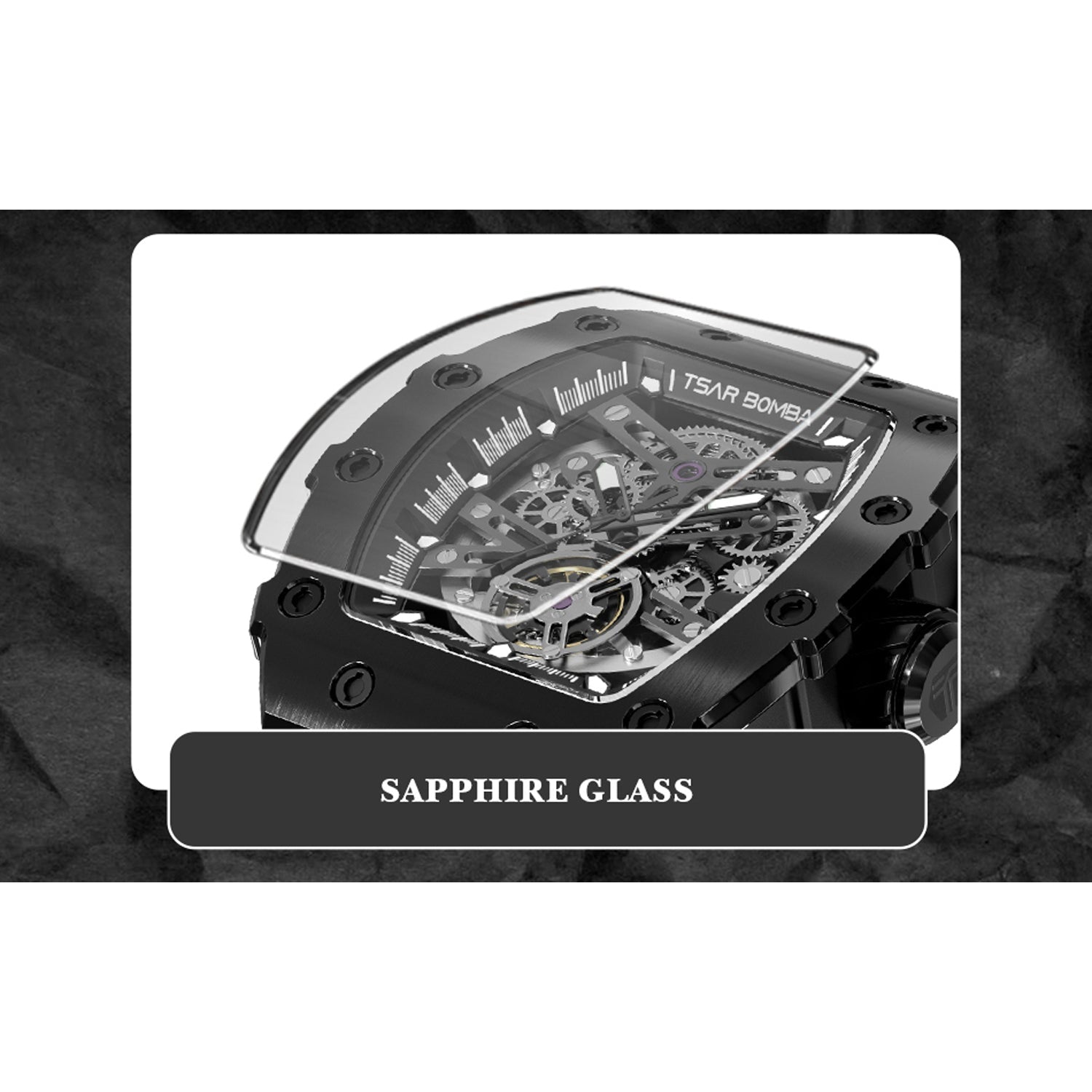 TSAR BOMBA Automatic 21 Jewels Luminous Dial Sapphire Crystal Men's Watch -  TB8208A-15