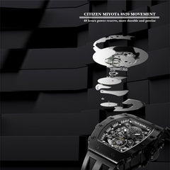 TSAR BOMBA Automatic 21 Jewels Luminous Dial Sapphire Crystal Men's Watch -  TB8208A-15