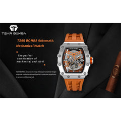 TSAR BOMBA Automatic 21 Jewels Luminous Dial Sapphire Crystal Men's Watch -  TB8208A-18