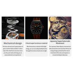 TSAR BOMBA Automatic 21 Jewels Luminous Dial Sapphire Crystal Men's Watch -  TB8208A-18