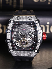 TSAR BOMBA Automatic 21 Jewels Diamond Like CZ Men's Watch -  TB8208D-06