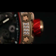 TSAR BOMBA Automatic 21 Jewels Diamond Like CZ Men's Watch -  TB8208D-07