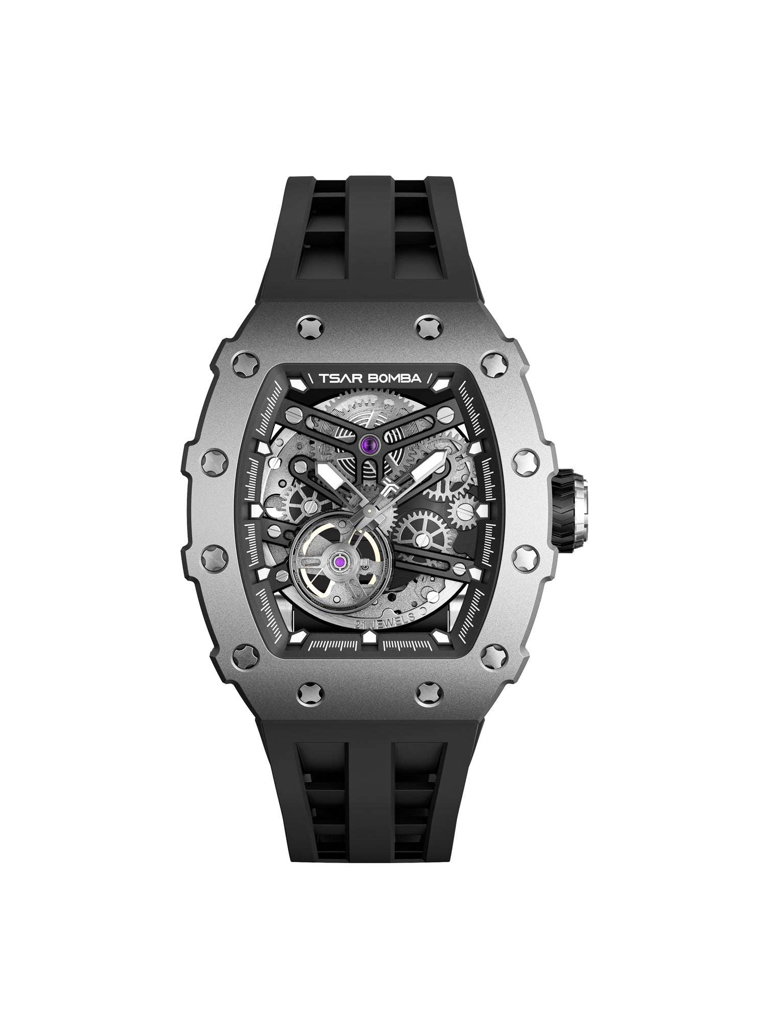 TSAR BOMBA Automatic 21 Jewels Luminous Dial Sapphire Crystal Men's Watch -  TB8208T-01