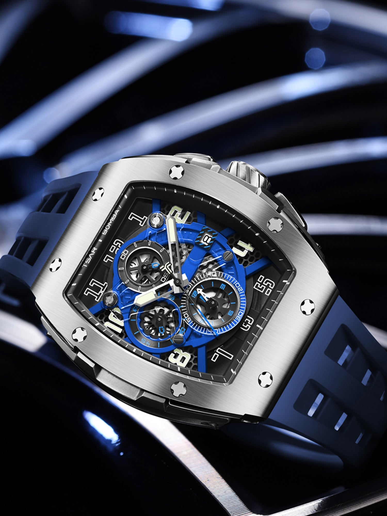 TSAR BOMBA Chronograph Luminous Dial Sapphire Crystal Men's Watch -  TB8211Q-03