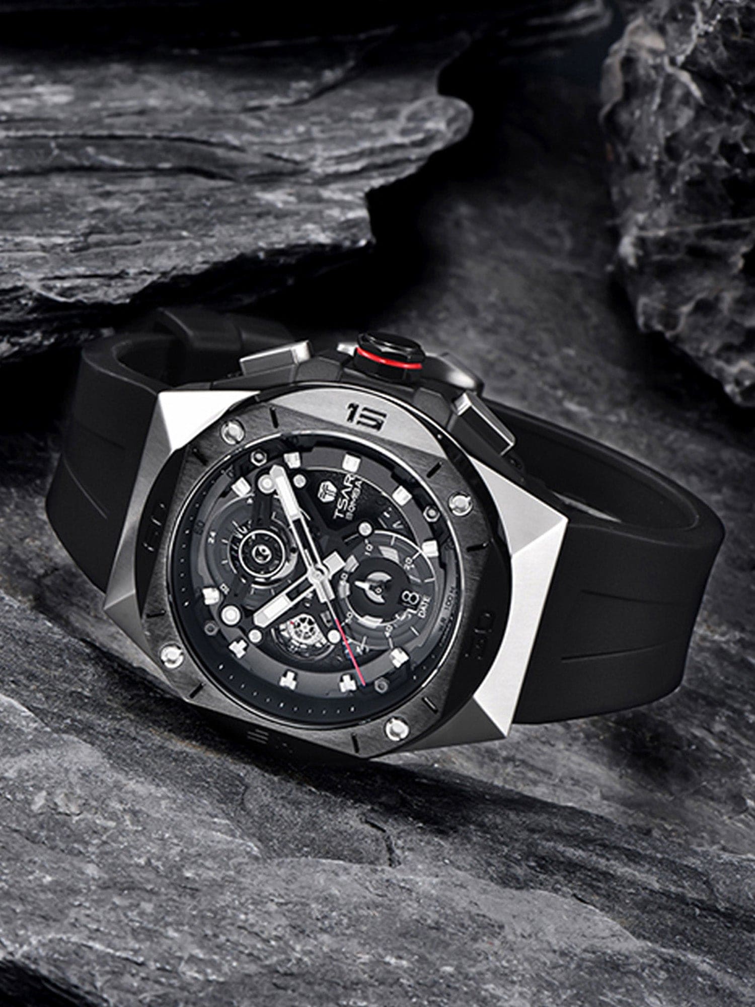 TSAR BOMBA Chronograph Luminous Dial Sapphire Crystal Men's Watch -  TB8801Q-01