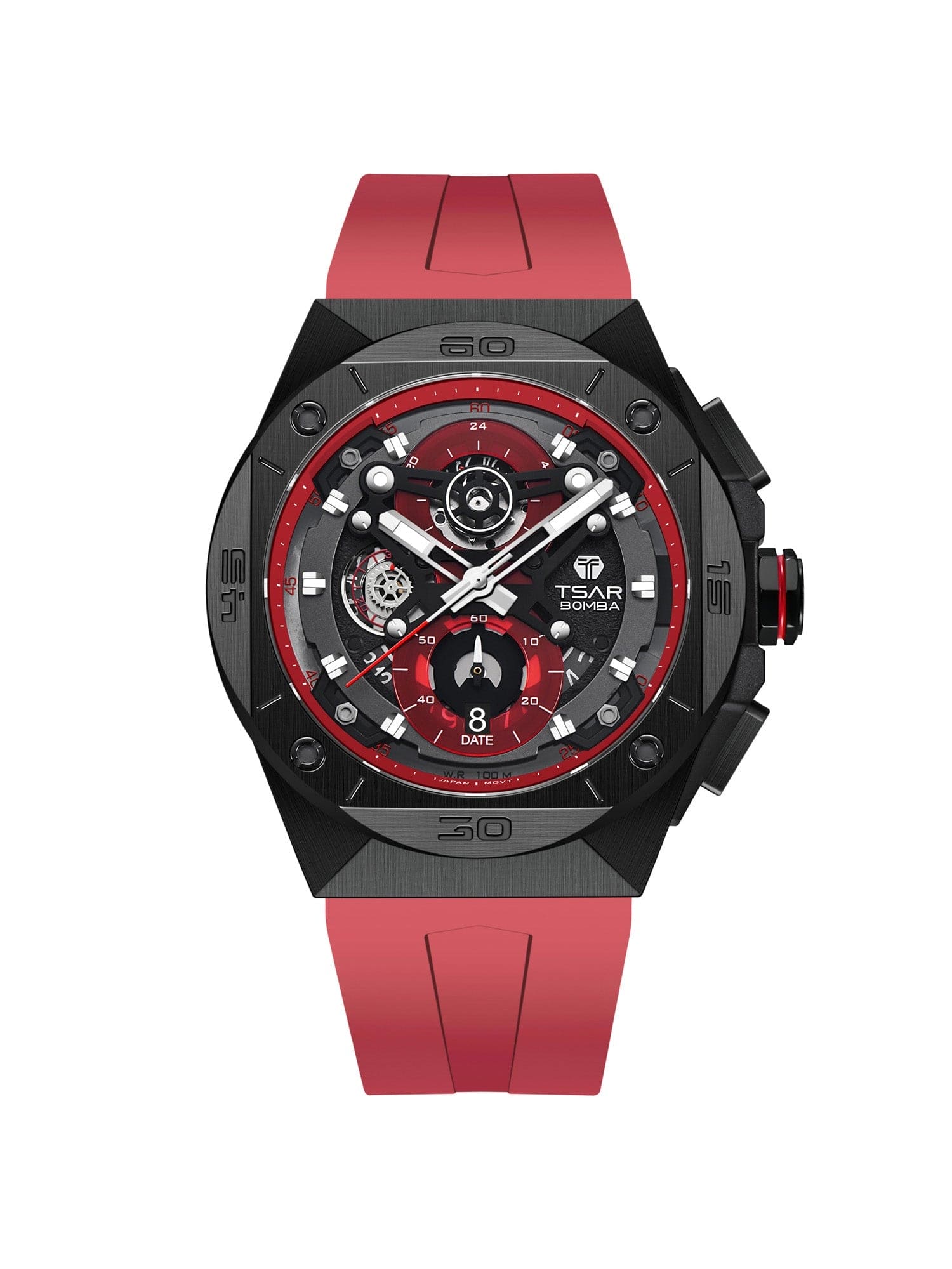 TSAR BOMBA Chronograph Luminous Dial Sapphire Crystal Men's Watch -  TB8801Q-02