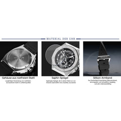 TSAR BOMBA Chronograph Luminous Dial Sapphire Crystal Men's Watch -  TB8805Q-01