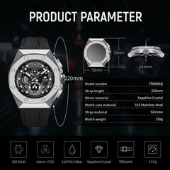 TSAR BOMBA Chronograph Luminous Dial Sapphire Crystal Men's Watch -  TB8805Q-01