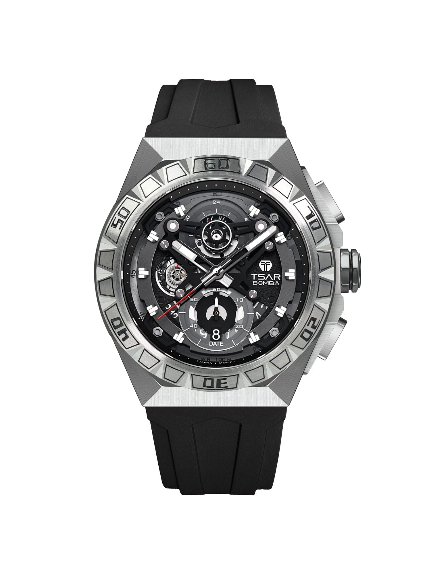 TSAR BOMBA Chronograph Luminous Dial Sapphire Crystal Men's Watch -  TB8806Q-01