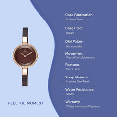 Obaku Siv Glimt Walnut Quartz Women's Watch - V129LEVNMN