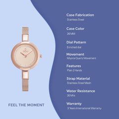Obaku Siv Rose Quartz Women's Watch - V129LXVVMV