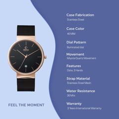 Obaku Klar Night Quartz Men's Watch - V153GDVBMB