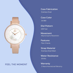 Obaku Lun Rose Quartz MOP Women's Watch - V158LEVWMV