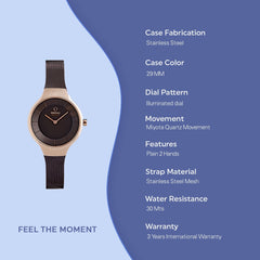 Obaku Ekko Walnut Quartz Women's Watch - V166LXVNMN