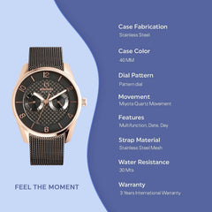 Obaku Flint Ink Multifunction Men's Watch - V171GMVBSB