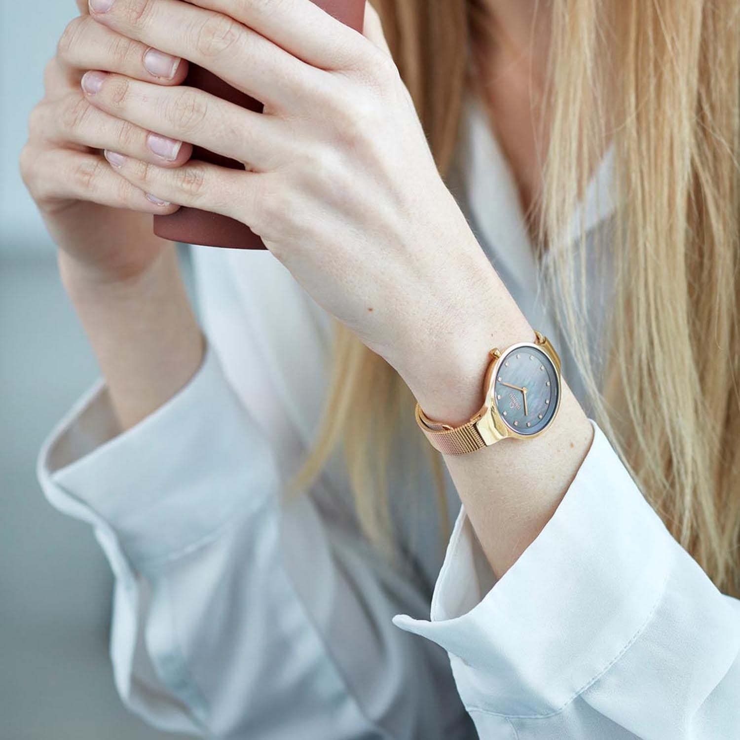 Obaku Sky Dusk Quartz MOP Women's Watch - V173LXGJMG