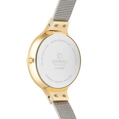 Obaku Sky-Gold Bi Quartz MOP Women's Watch - V173LXGWMC