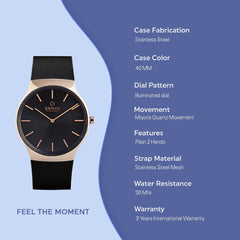 Obaku Rolig Night Quartz Men's Watch - V178GXVBMB