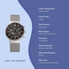 Obaku Storm Onyx Chronograph Men's Watch -  V180GCCBMC