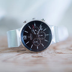 Obaku Storm Onyx Chronograph Men's Watch -  V180GCCBMC