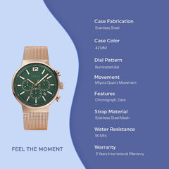 Obaku Storm Olive Chronograph Men's Watch - V180GCVEMV