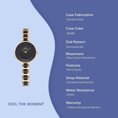 Obaku Vind Blackgold Quartz Women's Watch -  V183LXGBSB