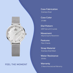 Obaku Vest Steel Quartz MOP Women's Watch - V186LXCWMC
