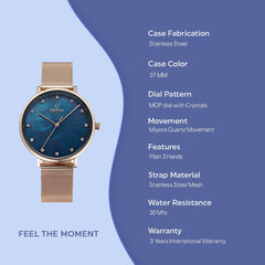 Obaku Vest Azure Quartz MOP Women's Watch - V186LXVLMV