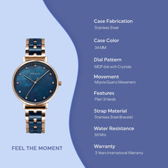 Obaku Vest Sunset Quartz MOP Women's Watch - V186LXVLSL