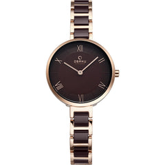 Obaku Vand Coffee Quartz Women's Watch -  V195LXVNSN