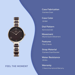 Obaku Vand Coffee Quartz Women's Watch -  V195LXVNSN