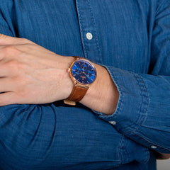 Obaku Gran-Amber Dual Time Men's Watch - V196GUVLRN