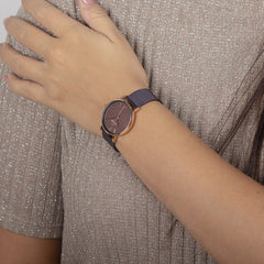 Obaku Mark Lille Walnut Quartz Women's Watch -  V197LXVNMN