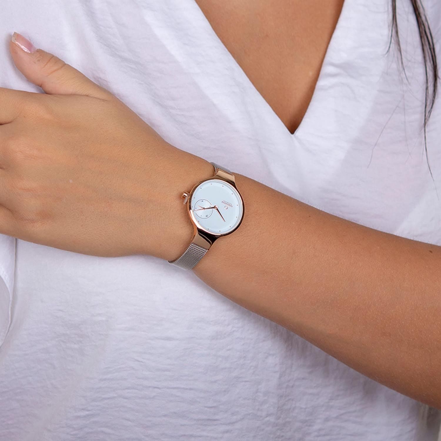 Obaku Eng Rose-Bi Quartz Women's Watch - V201LDVWMC