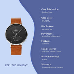 Obaku Elm Camel Dual Time Men's Watch - V213GUCURZ