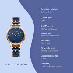 Obaku Fin Sunset Quartz MOP Women's Watch - V217LXVLSL